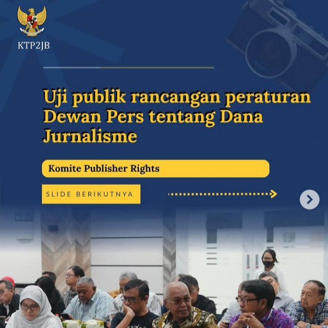 Pada 30 Maret 2026, anggota Komite Publisher Rights menghadiri Uji Publik yang diselenggarakan oleh Dewan Pers. #komitepublisherrights