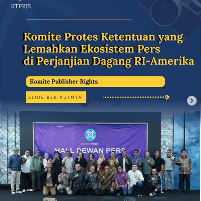 KTP2JB memprotes ketentuan di Perjanjian Dagang RI–AS yang dinilai melemahkan ekosistem pers dan mengancam keberlanjutan jurnalisme berkualitas. Ini bukan hanya soal pers, tapi hak publik atas informasi yang bermutu